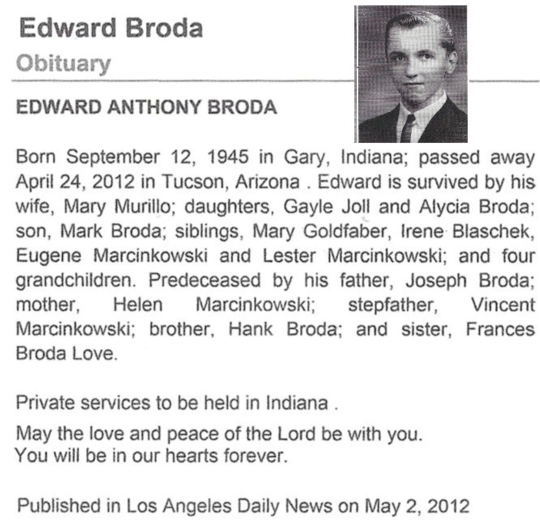 Ed Broda obituary