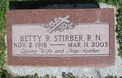 Betty Rockstraw Stirber gravestone, Class of 1935