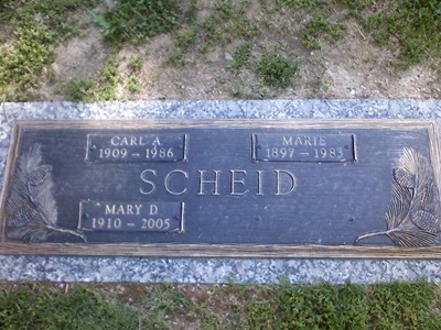 Carl Scheid gravestone, Class of 1927