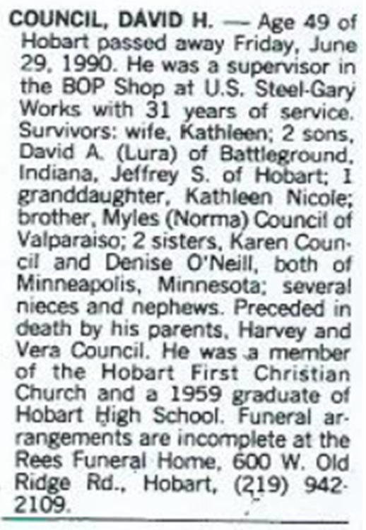 David Council Obituary