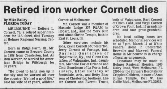 Delbert Cornett obituary