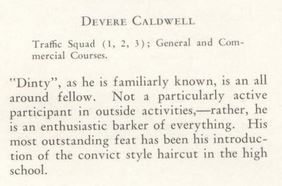 Devere Caldwell caption from 1931 HHS Aurora yearbook
