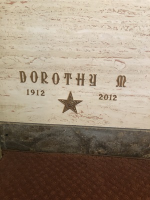 Dorothy Flick Ingram gravestone, Class of 1938