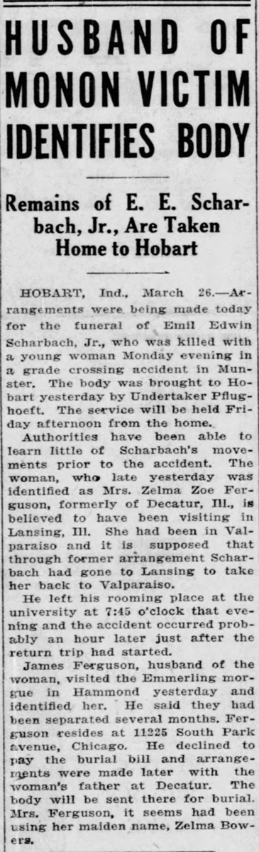 Edwin Scharbach obituary article, Class of 1927