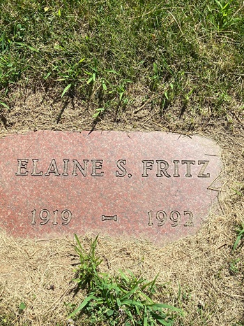 Elaine Small Fritz gravestone, Class of 1937