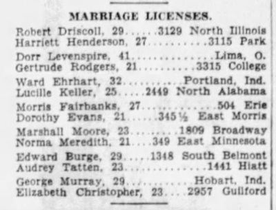 Elizabeth Christopher Campbell Murray marriage info, Class of 1931
