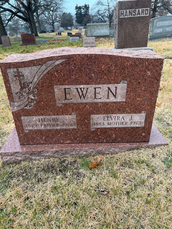 Elvira Larson Ewen gravestone, Class of 1902