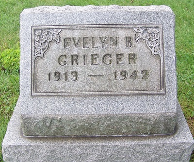 Evelyn Brovett Grieger gravestone, Class of 1931