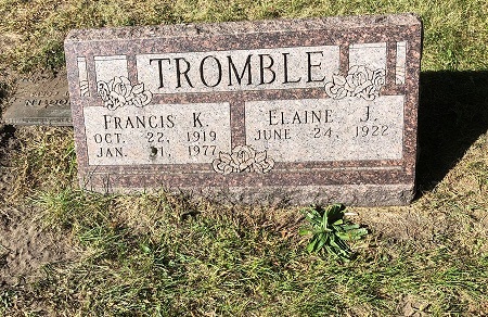 Francis "Bud" Tromble gravestone, Class of 1939