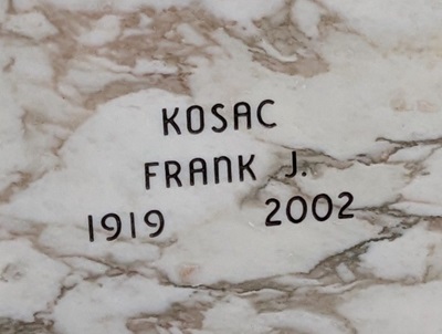 Frank Kosac gravestone, Class of 1938