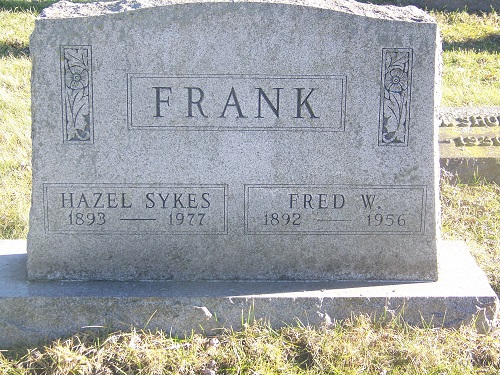 Fred Frank gravestone, Class of 1909