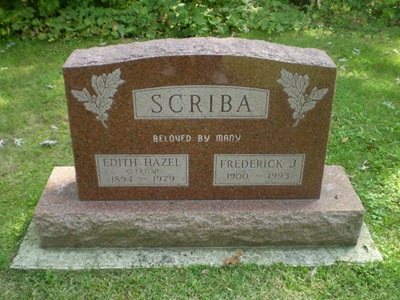 Hazel Strom Scriba gravestone, Class of 1912