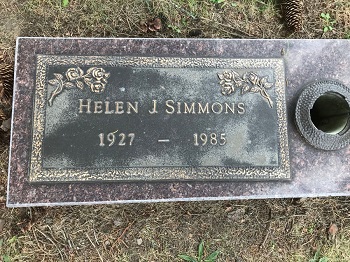Helen Albers Simmons gravestone, Class of 1945