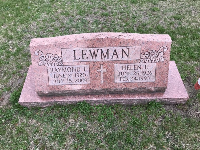Helen Bonczek Lewman gravestone, Class of 1944