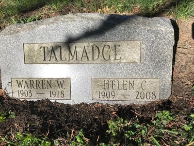 Helen Cliff Talmadge gravestone, Class of 1927