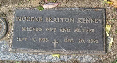 Imogene Bratton Kenney gravestone, Class of 1954