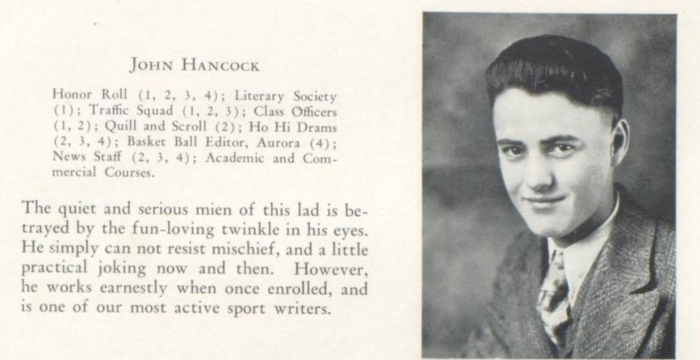 John Robert Hancock, Class of 1931