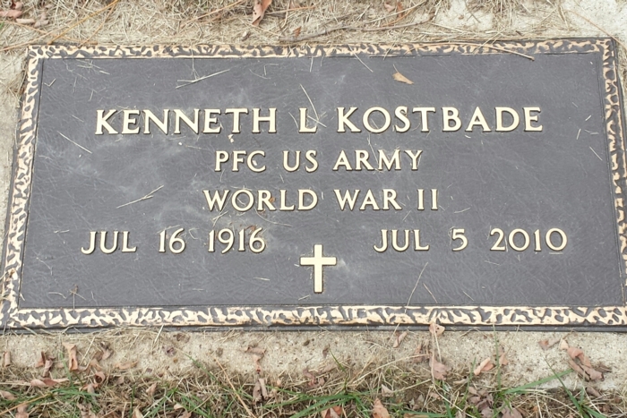 Kenneth Kostbade gravestone, Class of 1936