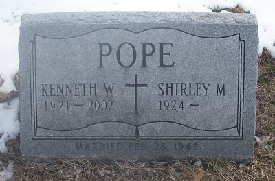 Kenneth Pope gravestone, Class of 1938