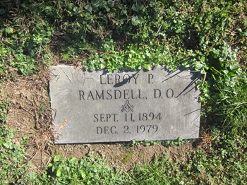 Leroy Ramenstein Ramsdell gravestone, Class of 1912