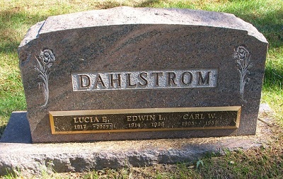 Lucia Baribeau Dahlstrom gravestone, Class of 1935