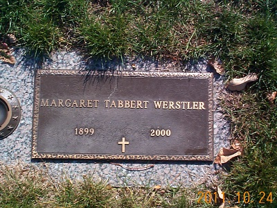 Margaret Tabbert Werstler gravestone, Class of 1918