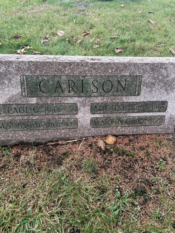 Maria Friedrich Carlson gravestone, Class of 1927