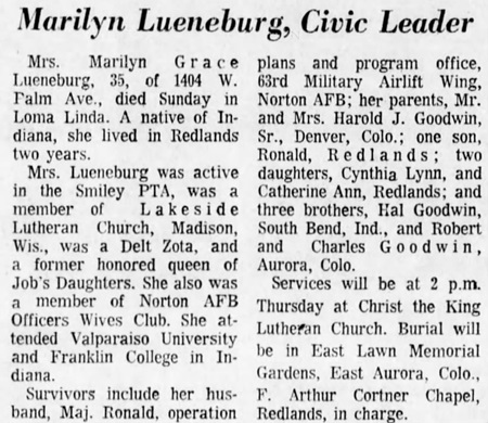 Marilyn Goodwin Lueneburg obituary, Class of 1952