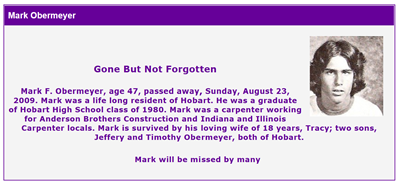 Mark Obermeyer memorial, Class of 1980