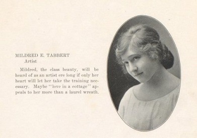 Mildred Tabbert earbook entry, Class of 1916
