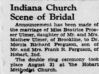 Morris Ferguson marriage article, Class of 1937