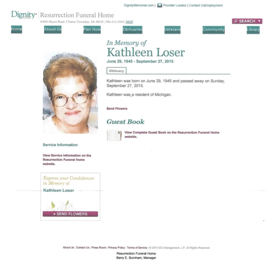 Kathy Noble Loser obiruary