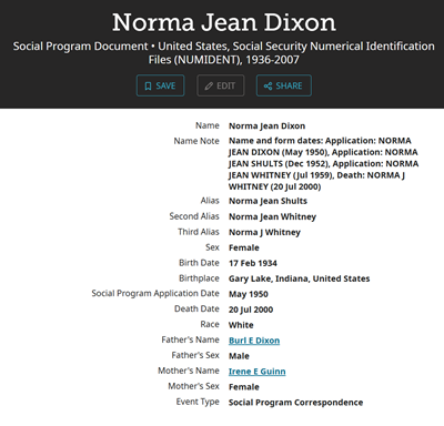 Norma Dixon Shults marrriageInfo, Class of 1951