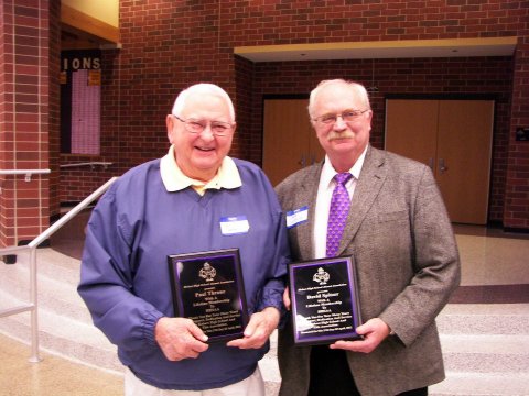 Paul Throne and David Spitzer with their Lifetime Membership Awards