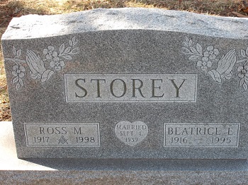 Ross Storey gravestone, Class of 1935