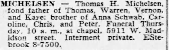 Thomas Henry Michelsen obituary, Class of 1980