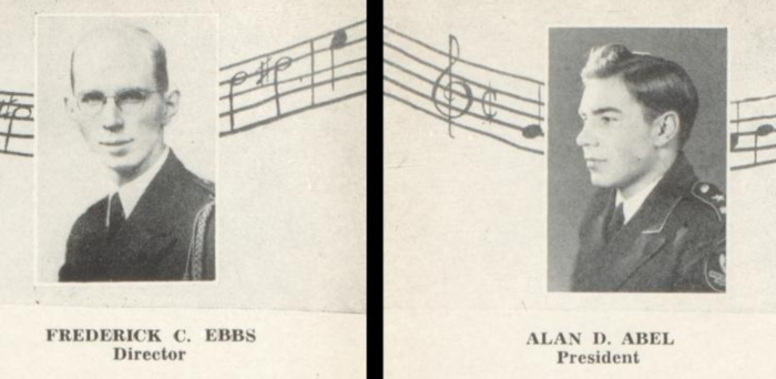 Alan Abel with Fred Ebbs yearbook photo, Class of 1947