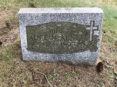 Alice Erwin Kuntz gravestone, Class of 1950