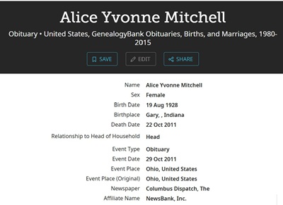 Alice Hellstrom Mitchell life info, Class of 1946