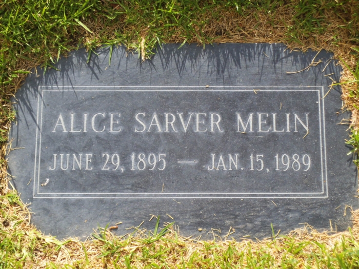 Alice Sarver Melin gravestone, Class of 1914
