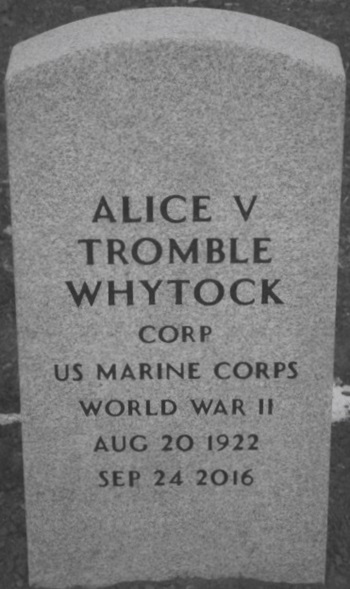 Alice Vincent Tromble Whytock gravestone, Class of 1941