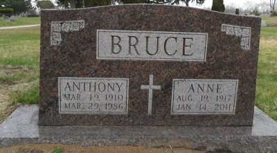 Anna (Anne) Kisola Bruce gravestone, Class of 1935