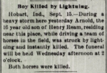 Arnold Ream obituary article, Class of 1905