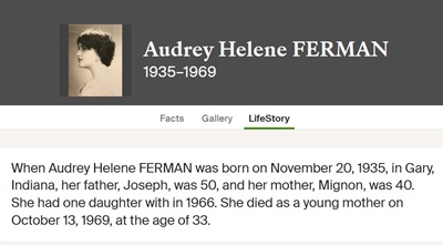 Audrey Ferman life info, Class of 1955