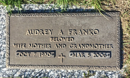 Audrey Schavey Franko gravestone, Class of 1948