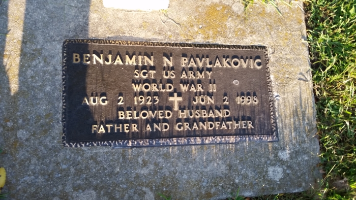 Benjamin Pavlakovic gravestone, Class of 1941