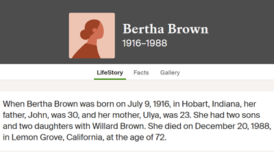 Bertha Knoke Brown obit pic, Class of 1934