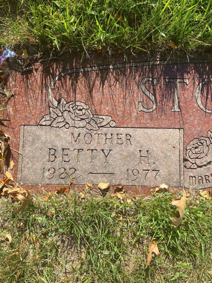 Betty Harms Stowell gravestone (Teacher)