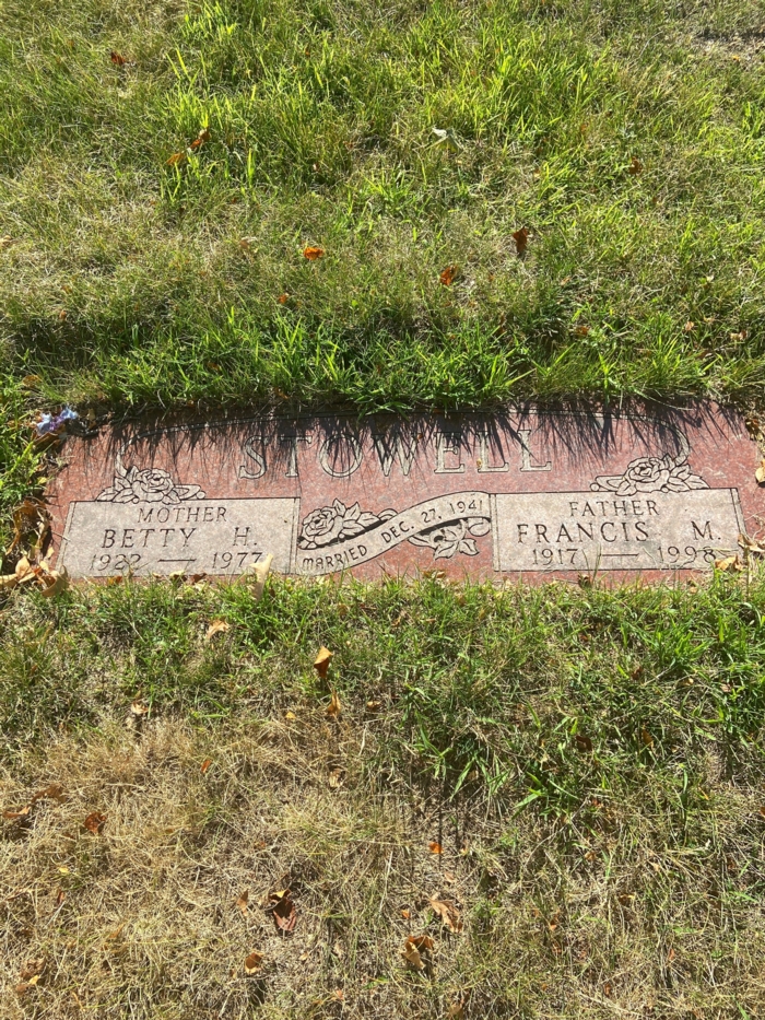 Betty Harms Stowell gravestone (Teacher)