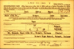 Carl Fasel draft card, Class of 1946